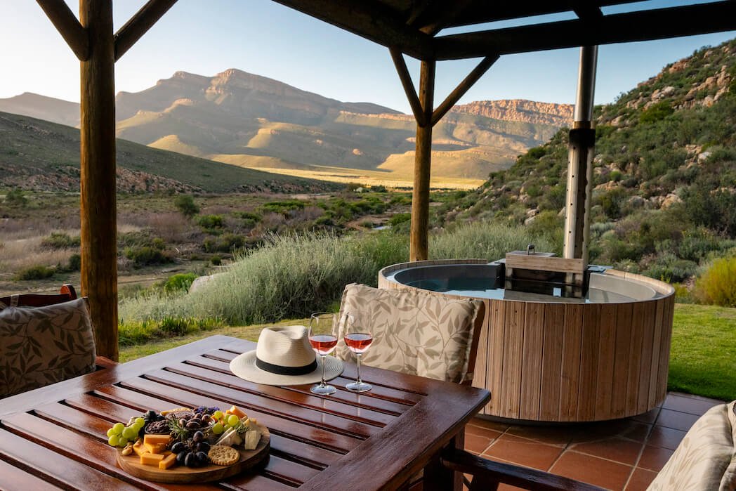 Villa terrace overlooking the Cederberg mountains